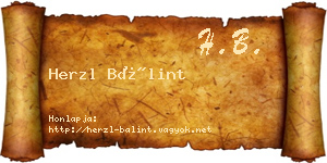 Herzl Bálint névjegykártya